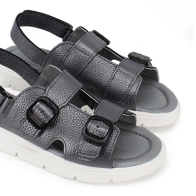 Туфли летние открытые, артикул 2341, цвет т.серебро купить в интернет-магазине Shoeslel с доставкой по России