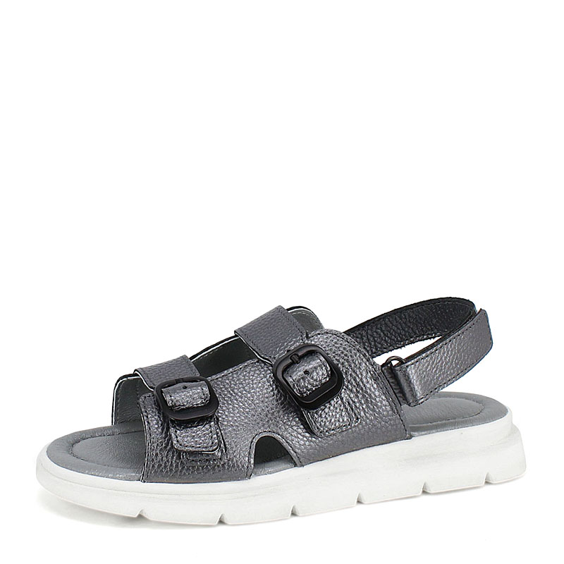 Туфли летние открытые, артикул 2341, цвет т.серебро купить в интернет-магазине Shoeslel с доставкой по России