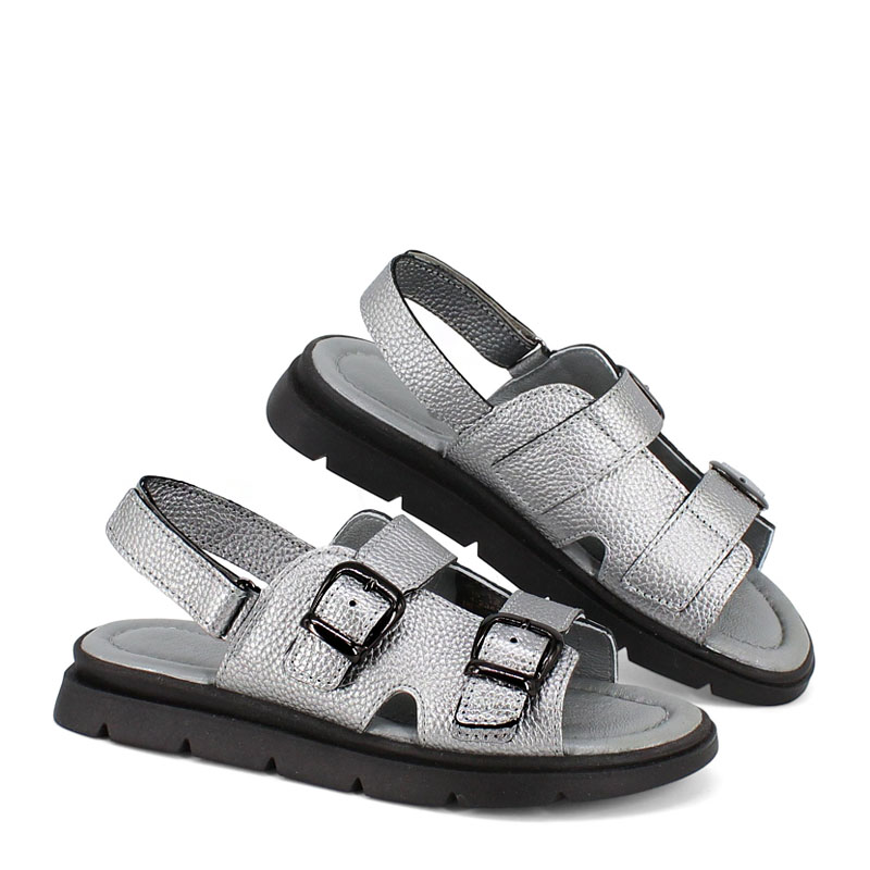 Туфли летние открытые, артикул 2341, цвет серебристый купить в интернет-магазине Shoeslel с доставкой по России