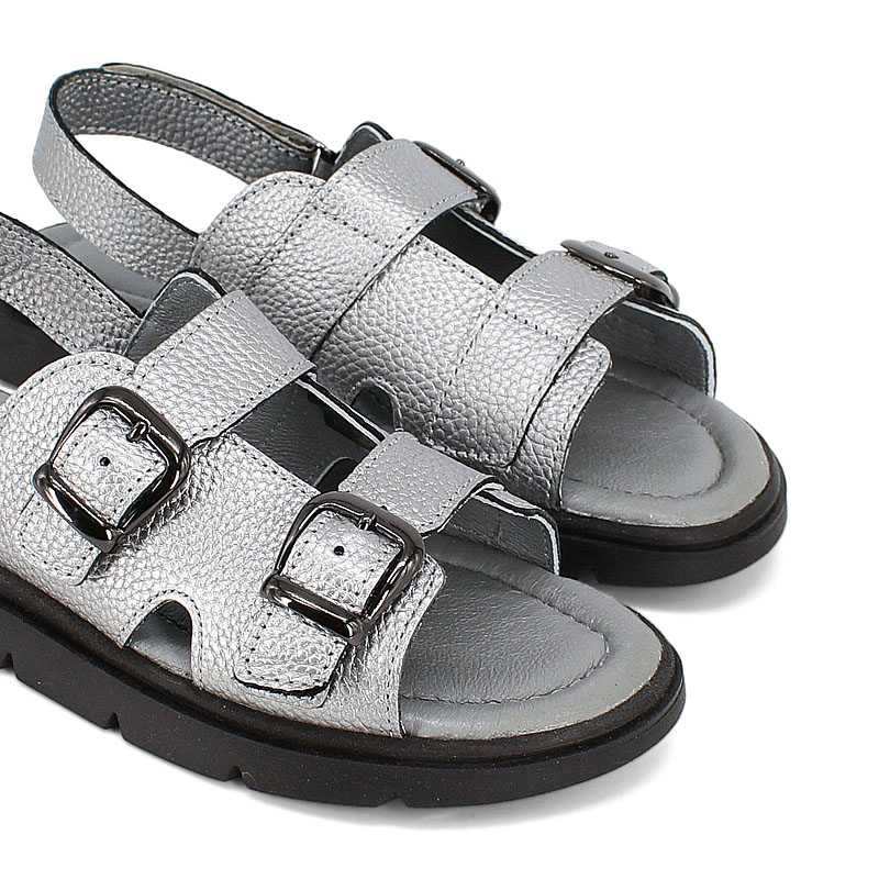 Туфли летние открытые, артикул 2341, цвет серебристый купить в интернет-магазине Shoeslel с доставкой по России