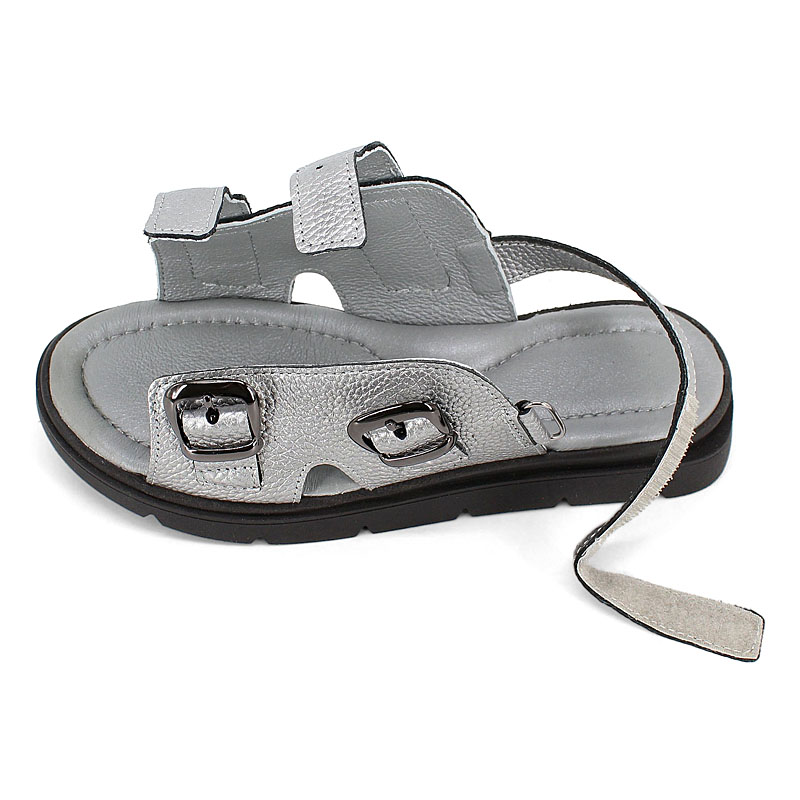 Туфли летние открытые, артикул 2341, цвет серебристый купить в интернет-магазине Shoeslel с доставкой по России