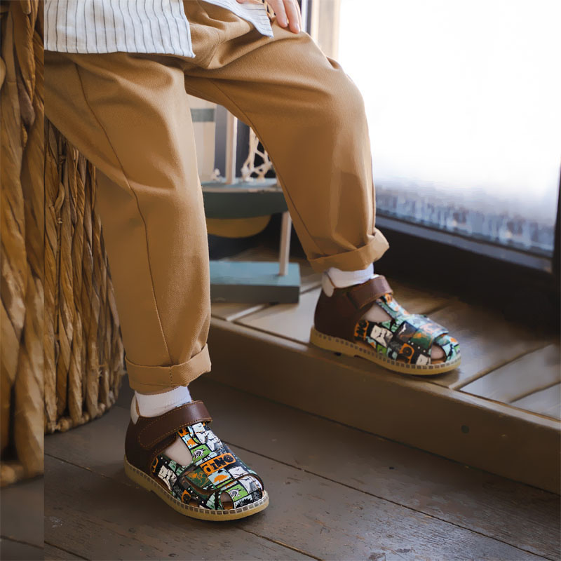 Туфли летние открытые малодетские, артикул 2347, цвет горчичный купить в интернет-магазине Shoeslel с доставкой по России