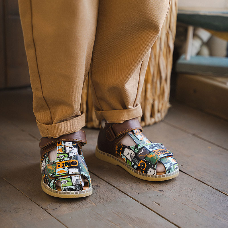 Туфли летние открытые малодетские, артикул 2347, цвет горчичный купить в интернет-магазине Shoeslel с доставкой по России