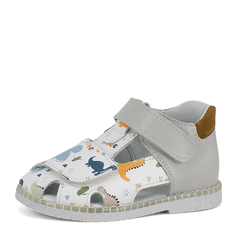 Туфли летние открытые малодетские, артикул 2347, цвет св.серый купить в интернет-магазине Shoeslel с доставкой по России