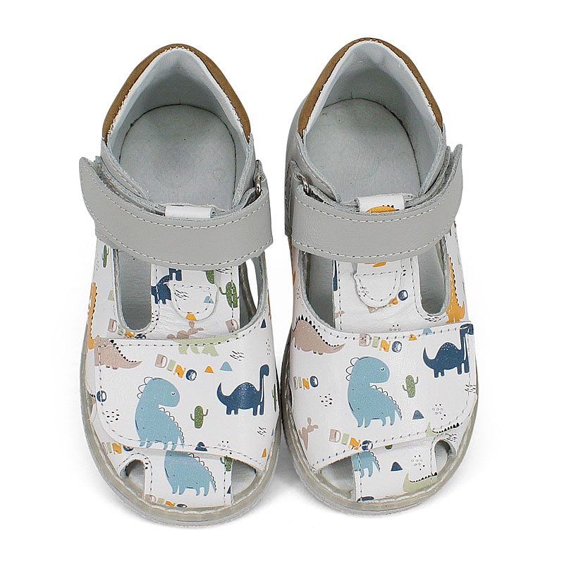 Туфли летние открытые малодетские, артикул 2347, цвет св.серый купить в интернет-магазине Shoeslel с доставкой по России