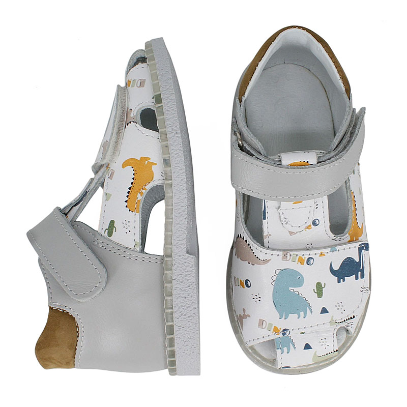 Туфли летние открытые малодетские, артикул 2347, цвет св.серый купить в интернет-магазине Shoeslel с доставкой по России