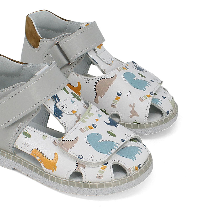 Туфли летние открытые малодетские, артикул 2347, цвет св.серый купить в интернет-магазине Shoeslel с доставкой по России