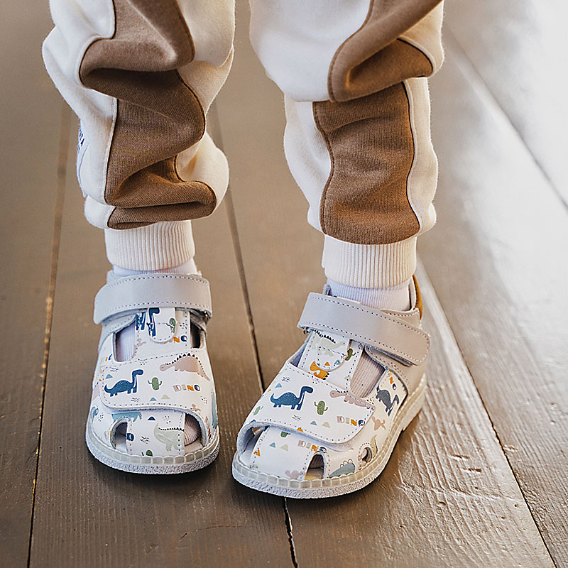 Туфли летние открытые малодетские, артикул 2347, цвет св.серый купить в интернет-магазине Shoeslel с доставкой по России