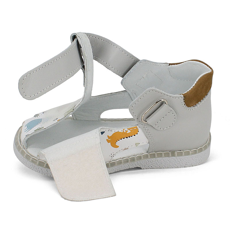 Туфли летние открытые малодетские, артикул 2347, цвет св.серый купить в интернет-магазине Shoeslel с доставкой по России