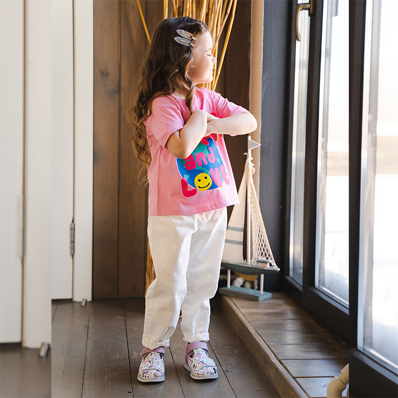 Туфли летние открытые малодетские, артикул 2347, цвет сиреневый купить в интернет-магазине Shoeslel с доставкой по России