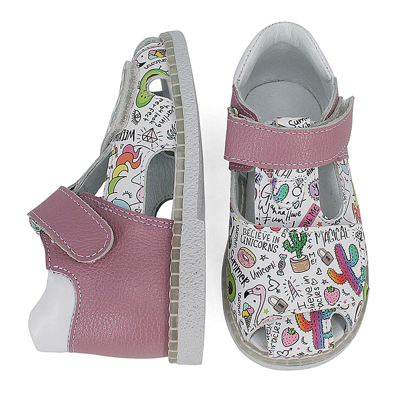 Туфли летние открытые малодетские, артикул 2347, цвет сиреневый купить в интернет-магазине Shoeslel с доставкой по России