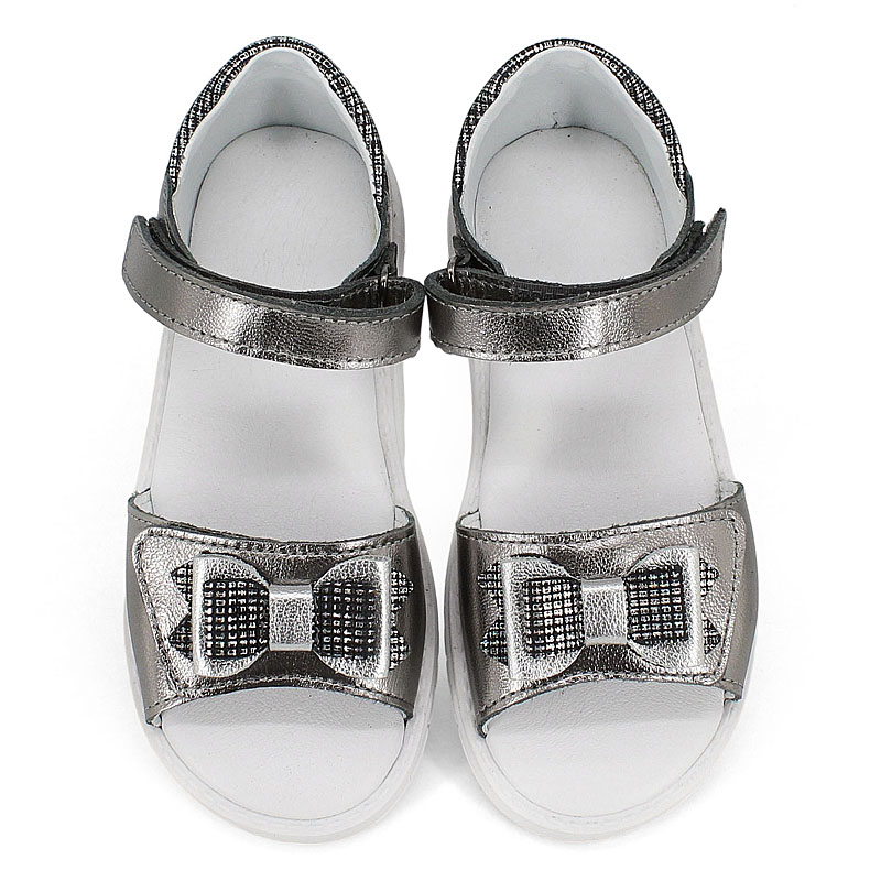 Туфли летние открытые, артикул 2348, цвет т.серебро купить в интернет-магазине Shoeslel с доставкой по России