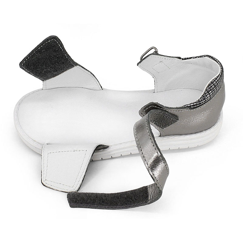 Туфли летние открытые, артикул 2348, цвет т.серебро купить в интернет-магазине Shoeslel с доставкой по России