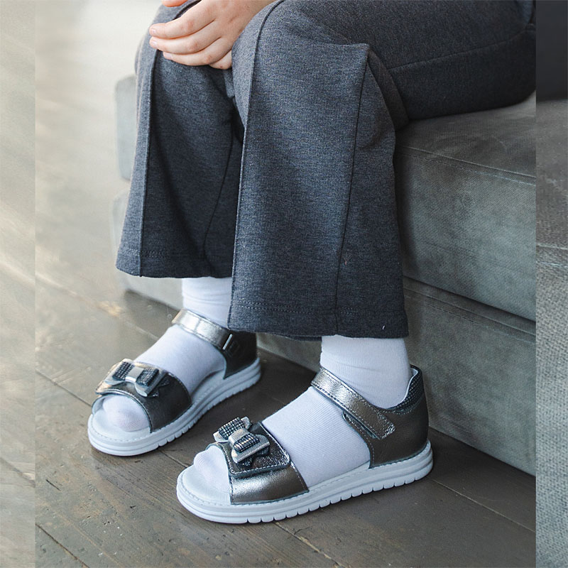 Туфли летние открытые, артикул 2348, цвет т.серебро купить в интернет-магазине Shoeslel с доставкой по России