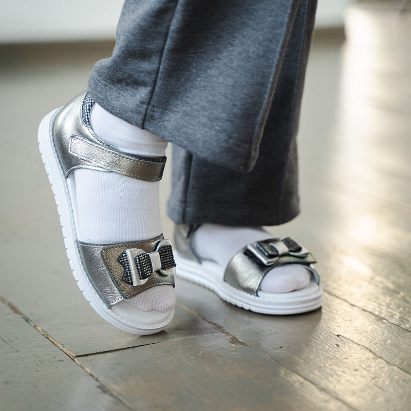 Туфли летние открытые, артикул 2348, цвет т.серебро купить в интернет-магазине Shoeslel с доставкой по России