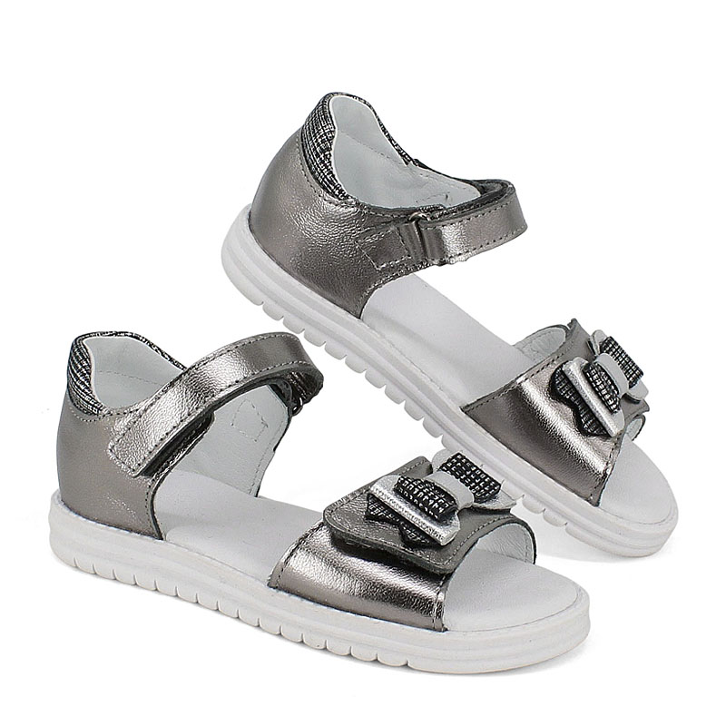 Туфли летние открытые, артикул 2348, цвет т.серебро купить в интернет-магазине Shoeslel с доставкой по России