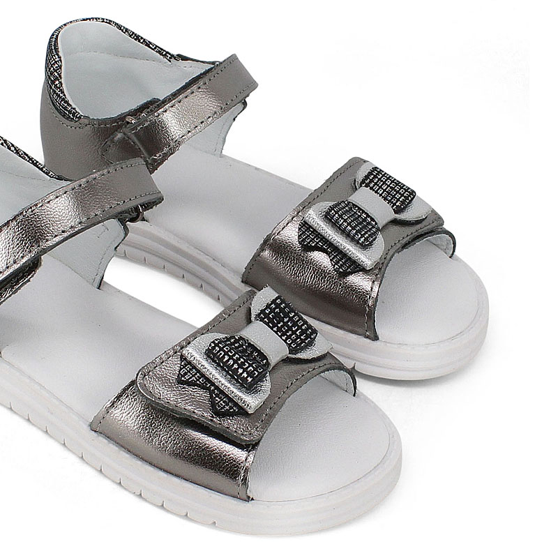 Туфли летние открытые, артикул 2348, цвет т.серебро купить в интернет-магазине Shoeslel с доставкой по России