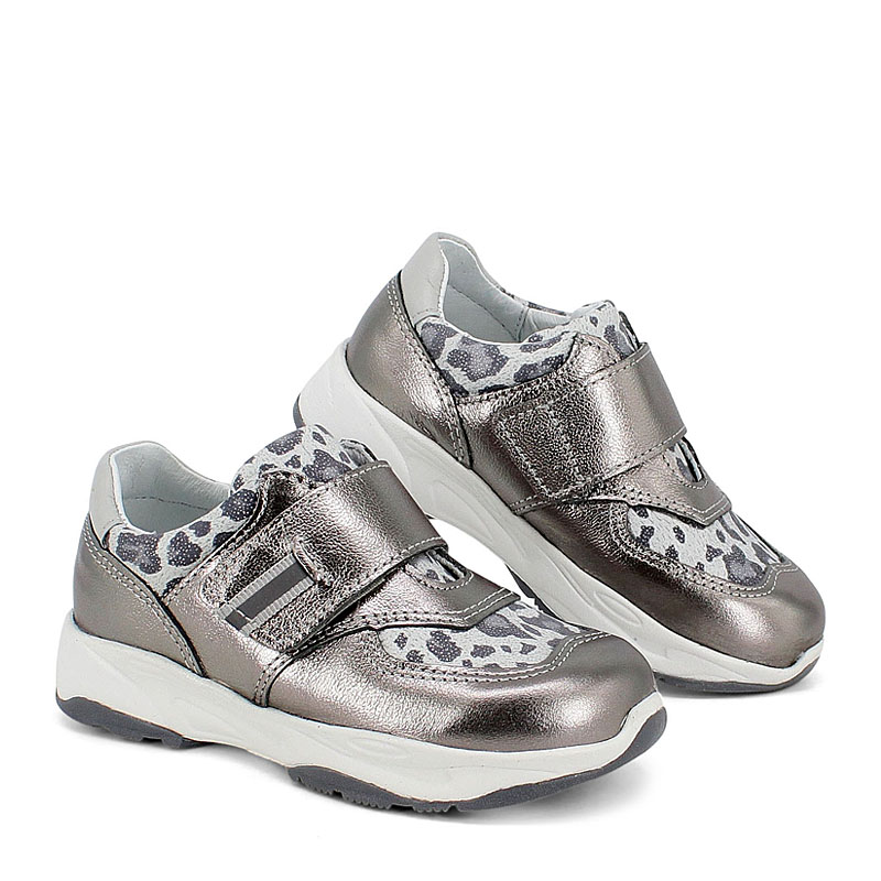 Полуботинки малодетские, артикул 2349, цвет серебристый купить в интернет-магазине Shoeslel с доставкой по России