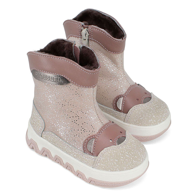 Сапоги малодетские, артикул 2410, цвет светло-бежевый купить в интернет-магазине Shoeslel с доставкой по России