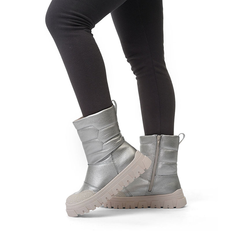 Сапоги, артикул 2422, цвет серебряный купить в интернет-магазине Shoeslel с доставкой по России