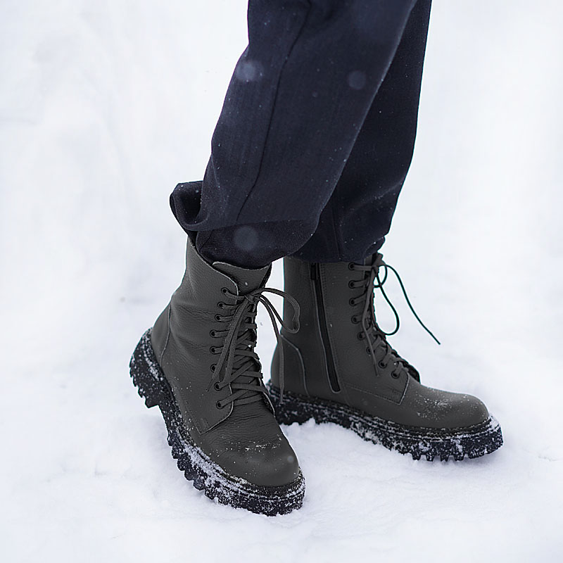 Ботинки, артикул 2552, цвет темно-серый купить в интернет-магазине Shoeslel с доставкой по России