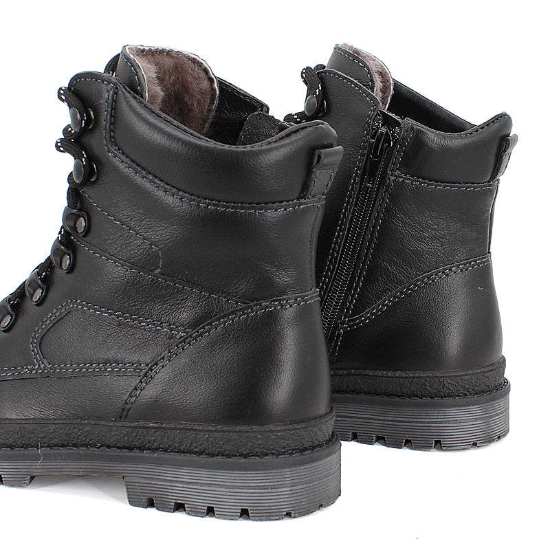 Ботинки нат.мех, артикул 62, цвет черный купить в интернет-магазине Shoeslel с доставкой по России