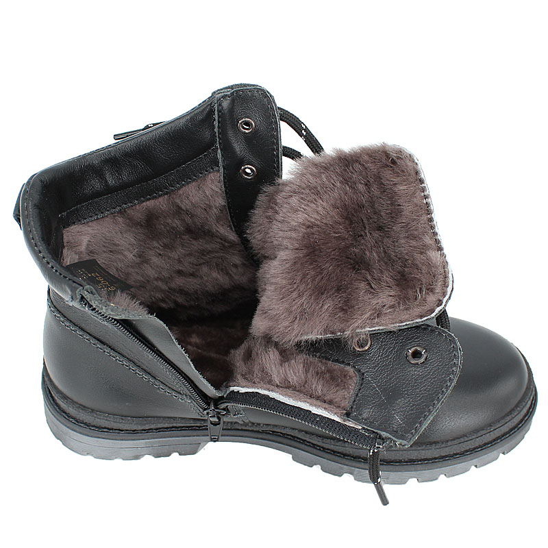 Ботинки нат.мех, артикул 62, цвет черный купить в интернет-магазине Shoeslel с доставкой по России