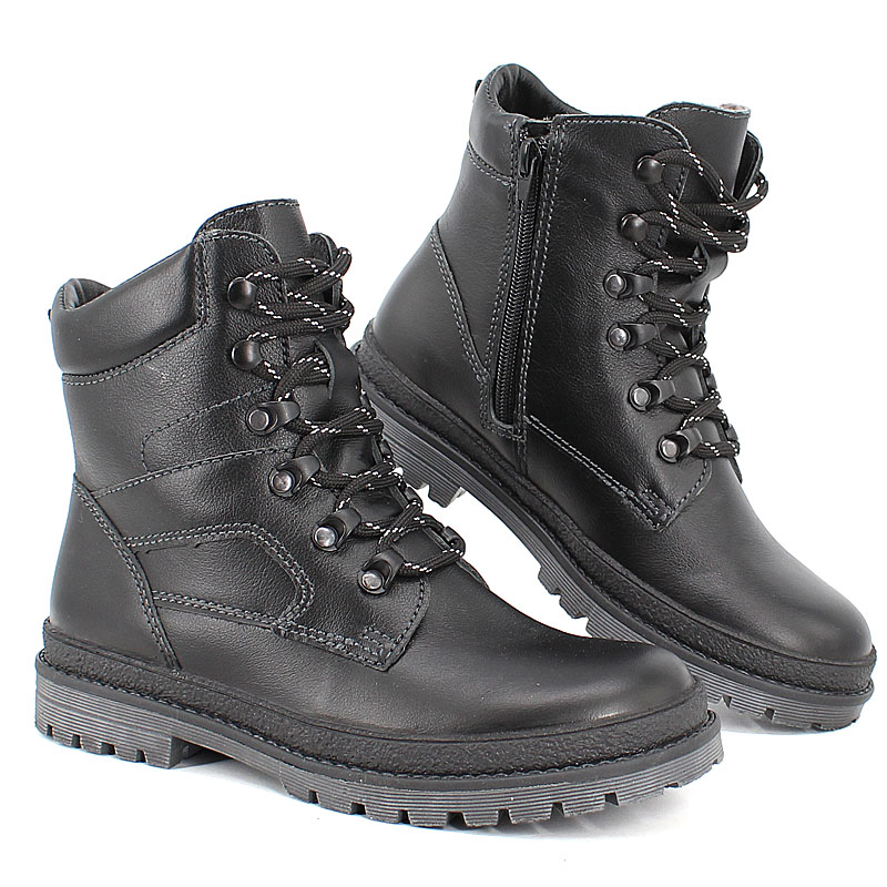 Ботинки нат.мех, артикул 62, цвет черный купить в интернет-магазине Shoeslel с доставкой по России