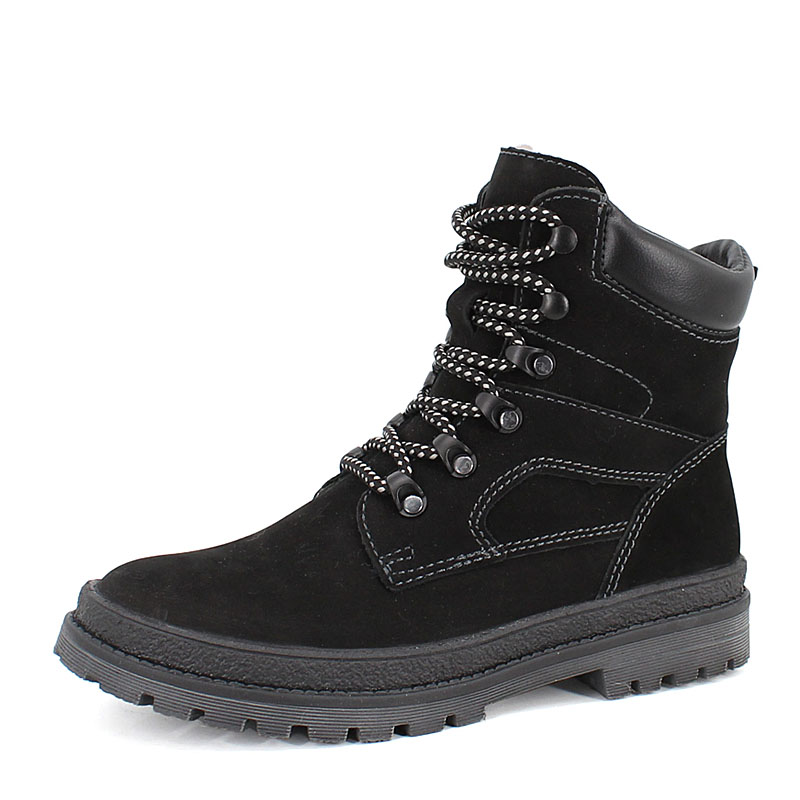 Ботинки нат.мех, артикул 62, цвет нубук, черный купить в интернет-магазине Shoeslel с доставкой по России