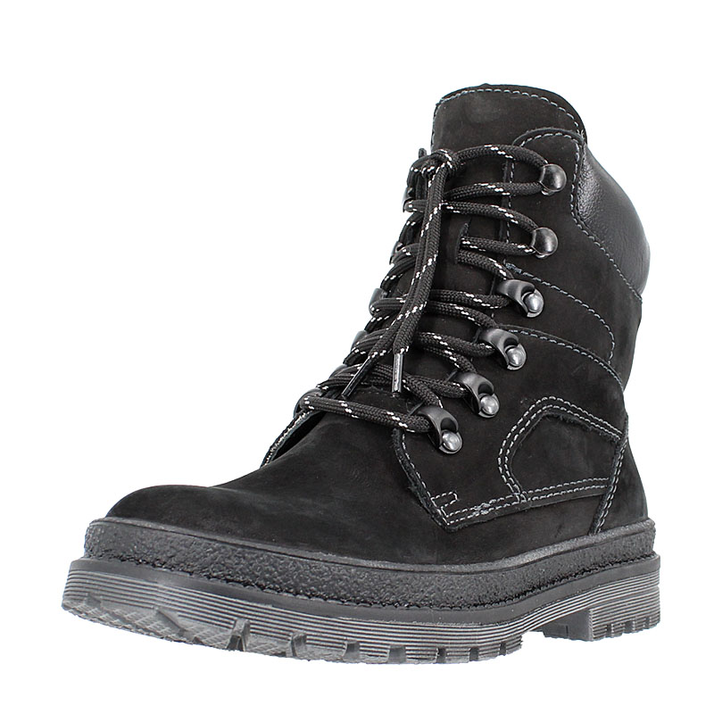 Ботинки нат.мех, артикул 62, цвет нубук, черный купить в интернет-магазине Shoeslel с доставкой по России