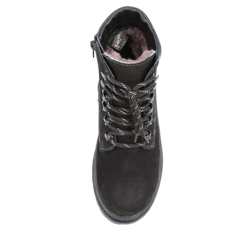 Ботинки нат.мех, артикул 62, цвет нубук, черный купить в интернет-магазине Shoeslel с доставкой по России