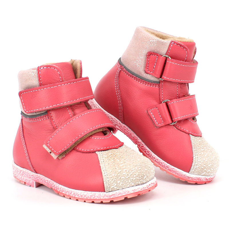 Ботинки ясельные байка, артикул 819, цвет темно-розовый купить в интернет-магазине Shoeslel с доставкой по России