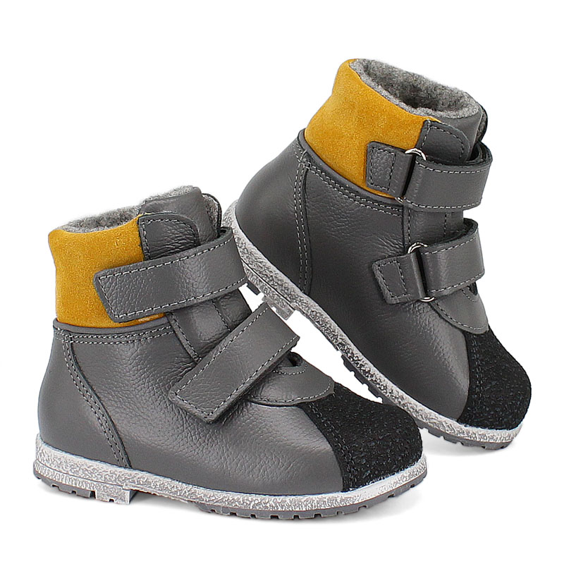 Ботинки ясельные байка, артикул 819, цвет темно-серый купить в интернет-магазине Shoeslel с доставкой по России