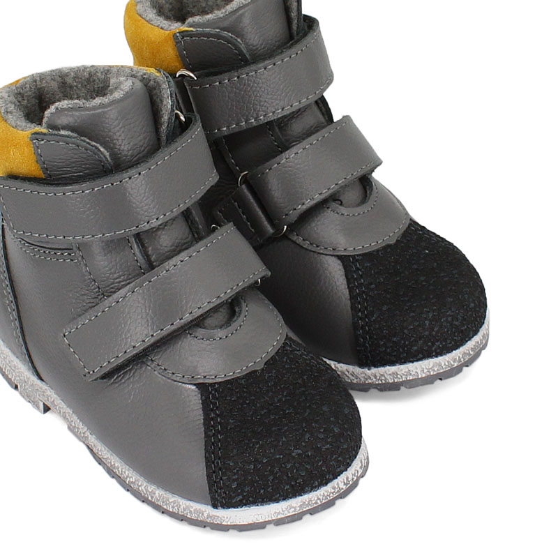 Ботинки ясельные байка, артикул 819, цвет темно-серый купить в интернет-магазине Shoeslel с доставкой по России