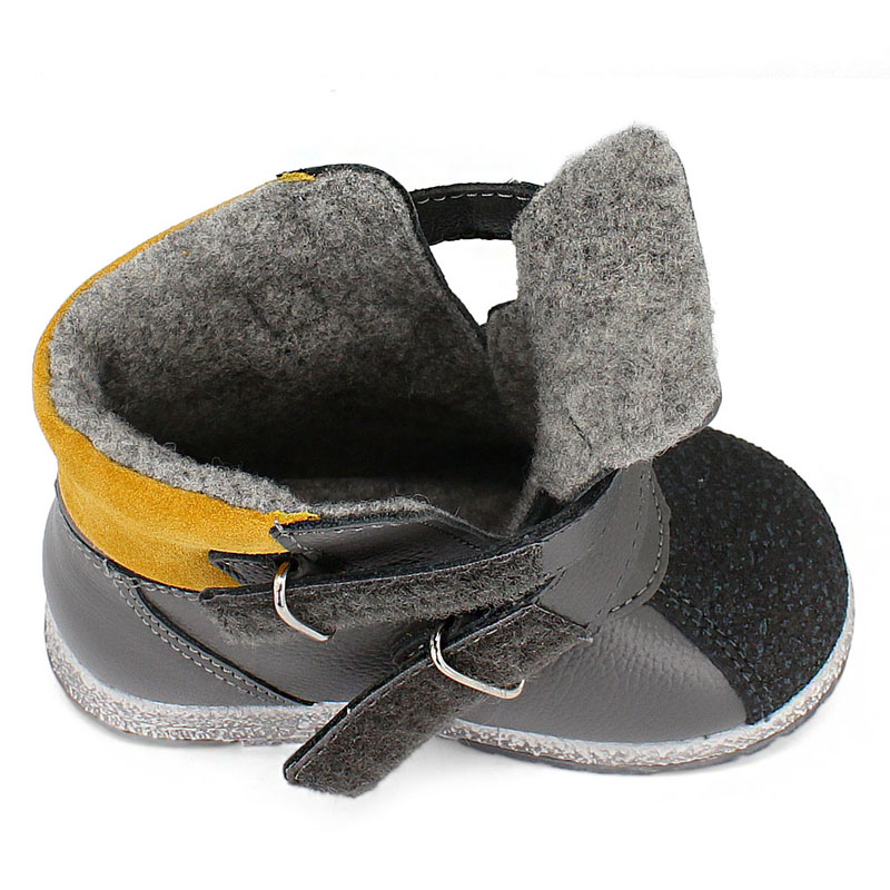 Ботинки ясельные байка, артикул 819, цвет темно-серый купить в интернет-магазине Shoeslel с доставкой по России