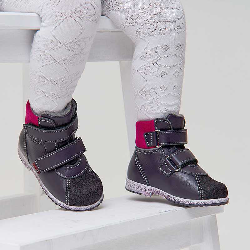 Ботинки ясельные байка, артикул 819, цвет черника купить в интернет-магазине Shoeslel с доставкой по России