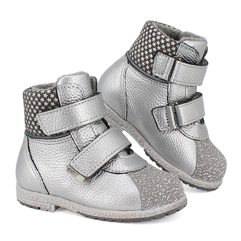 Ботинки ясельные байка, артикул 819, цвет серебристый купить в интернет-магазине Shoeslel с доставкой по России