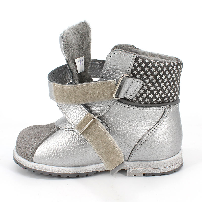 Ботинки ясельные байка, артикул 819, цвет серебристый купить в интернет-магазине Shoeslel с доставкой по России