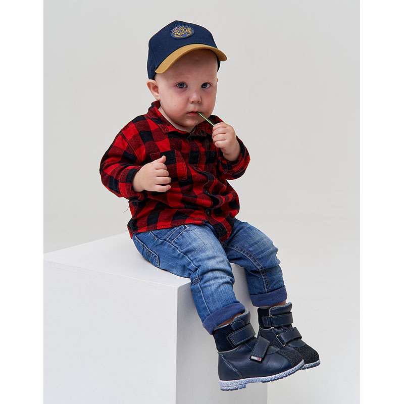 Ботинки ясельные байка, артикул 819, цвет синий купить в интернет-магазине Shoeslel с доставкой по России