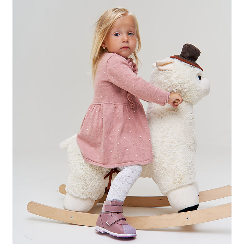 Ботинки ясельные байка, артикул 819, цвет т.розовый купить в интернет-магазине Shoeslel с доставкой по России