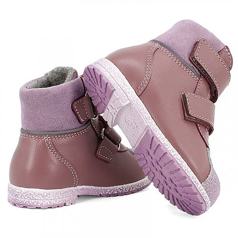 Ботинки ясельные байка, артикул 819, цвет т.розовый купить в интернет-магазине Shoeslel с доставкой по России