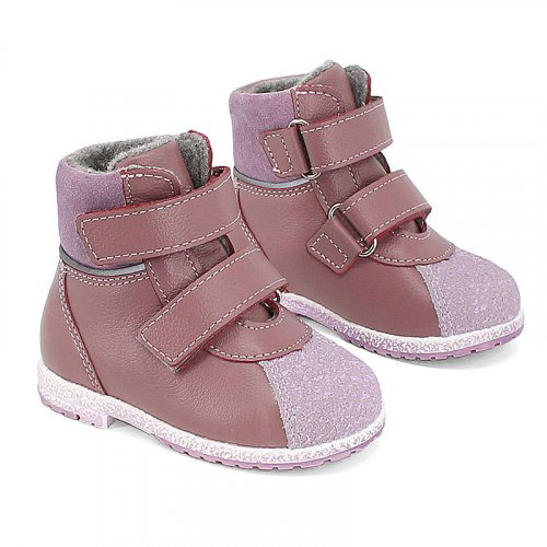 Ботинки ясельные байка, артикул 819, цвет т.розовый купить в интернет-магазине Shoeslel с доставкой по России