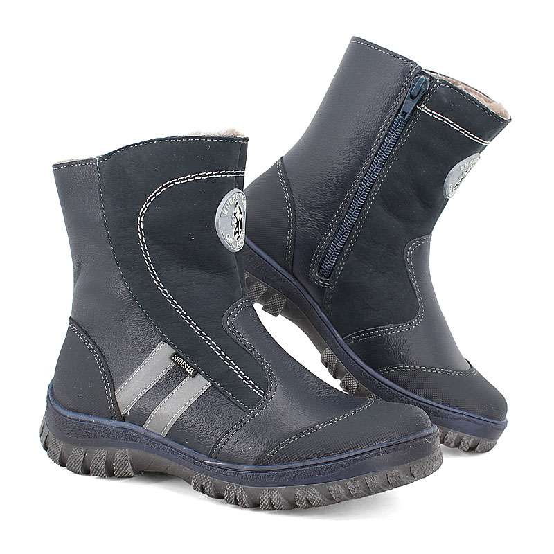 Сапожки нат.мех, артикул 958, цвет синий купить в интернет-магазине Shoeslel с доставкой по России