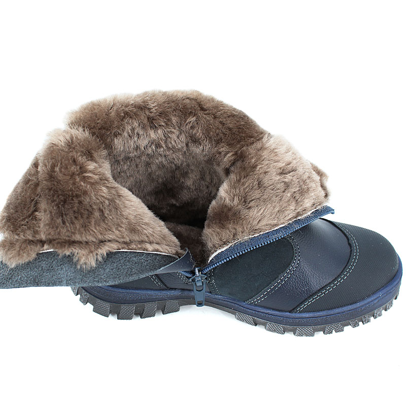 Сапожки нат.мех, артикул 958, цвет синий купить в интернет-магазине Shoeslel с доставкой по России