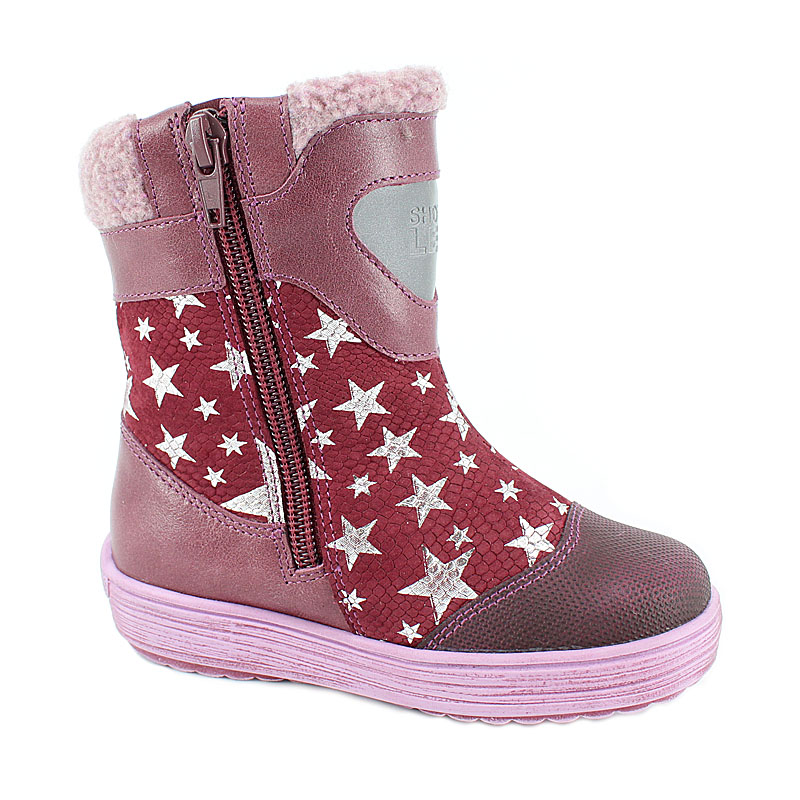 Сапожки малодетские нат.мех, артикул 975, цвет бордовый купить в интернет-магазине Shoeslel с доставкой по России