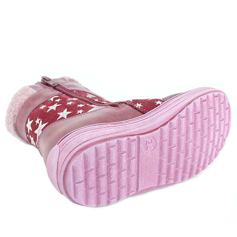 Сапожки малодетские нат.мех, артикул 975, цвет бордовый купить в интернет-магазине Shoeslel с доставкой по России