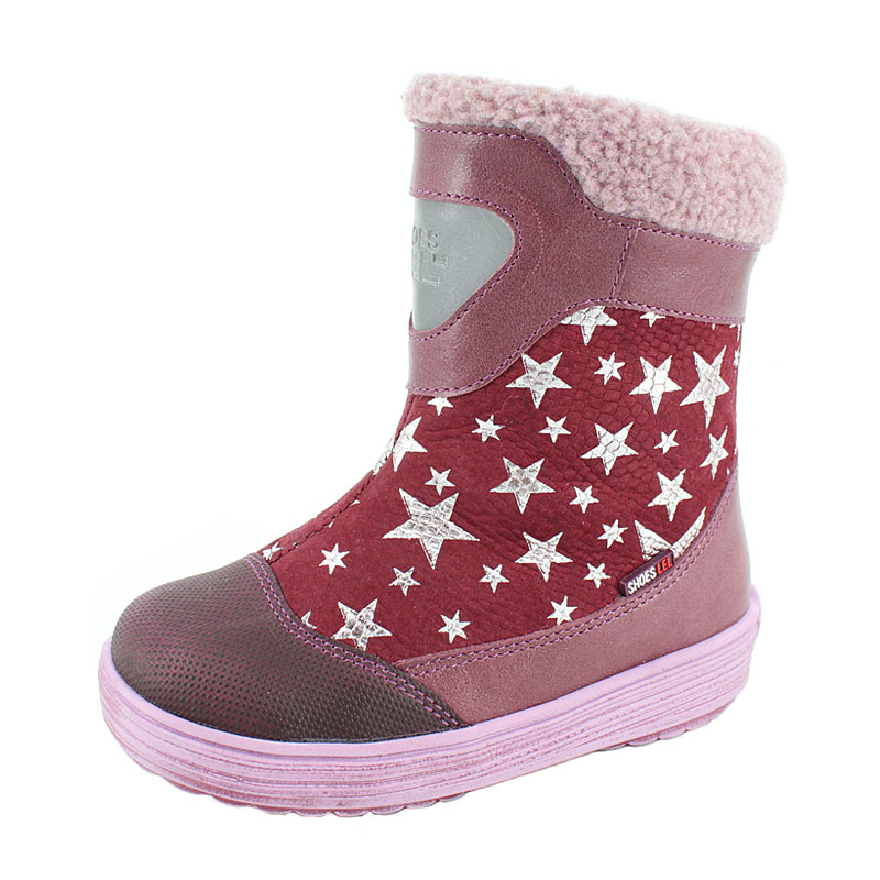 Сапожки малодетские нат.мех, артикул 975, цвет бордовый купить в интернет-магазине Shoeslel с доставкой по России